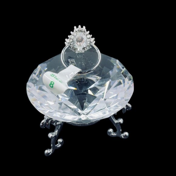 Bomb Party Ring Size 8 Statement Cocktail Pink Gemstone Halo Bling Jewelry - Picture 6 of 8